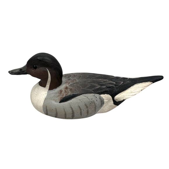 Vintage 1985 American Wildlife Collection Pintail Drake Duck Decoy 6" Signed - Picture 3 of 12